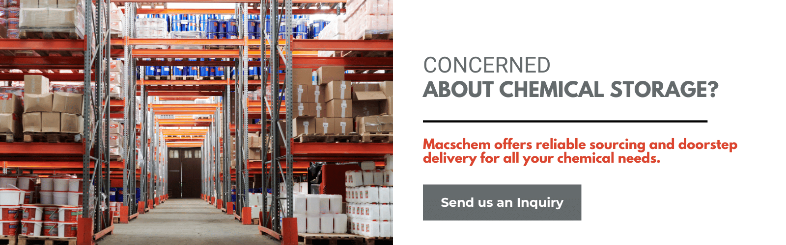 Chemical sourcing and storage solutions by Macschem – doorstep delivery for U.S. businesses