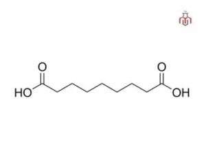 Molecular structure of azelaic acid, a straight-chain dicarboxylic acid