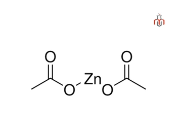 Chemical structure of zinc acetate