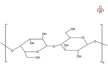 structure of microcrystalline cellulose showing repeating β(1→4) linked D-glucose units with hydroxyl groups