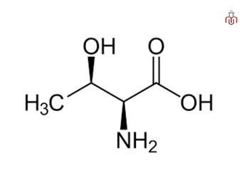 chemical structure of threonine, an essential amino acid