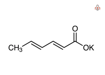 chemical structure of potassium sorbate (K-sorbate)