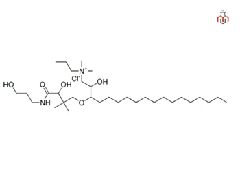 chemical structure of Panthenyl Hydroxypropyl Steardimonium Chloride (C32H67ClN2O5)
