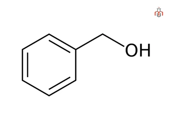 chemical structure of Benzyl alcohol (C6H5CH2OH) having a benzene ring attached to a methylene group which is bonded to a hydroxyl group
