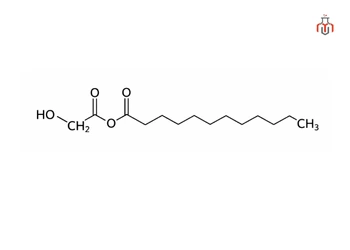 Chemical structure of Glyceryl caprylate (C₁₁H₂₂O₄), a monoester of glycerol and caprylic (octanoic) acid