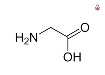 Structural formula of glycine (C2H5NO2)