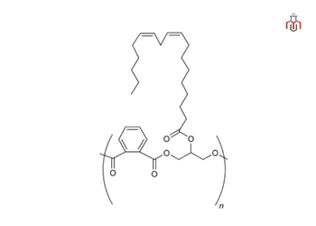 chemical structure of structure of saturated triglycerides (Hydrogenated castor oil)