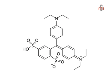 chemical structure of Isosulfan blue (C27H31N2NaO6S), a triarylmethane dye